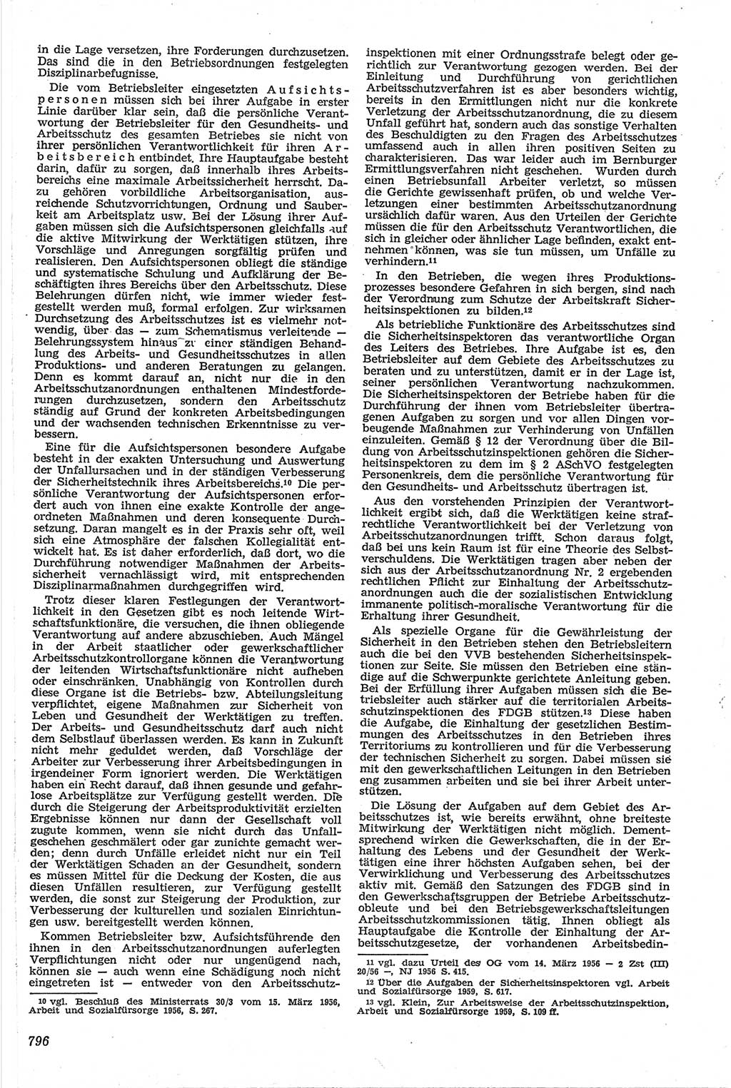 Neue Justiz (NJ), Zeitschrift für Recht und Rechtswissenschaft [Deutsche Demokratische Republik (DDR)], 13. Jahrgang 1959, Seite 796 (NJ DDR 1959, S. 796)