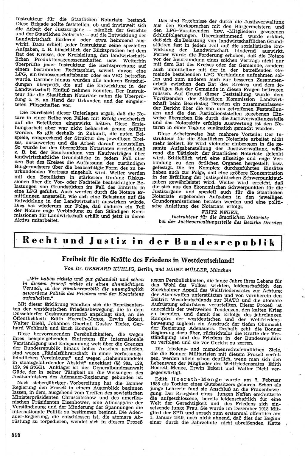 Neue Justiz (NJ), Zeitschrift für Recht und Rechtswissenschaft [Deutsche Demokratische Republik (DDR)], 13. Jahrgang 1959, Seite 808 (NJ DDR 1959, S. 808)