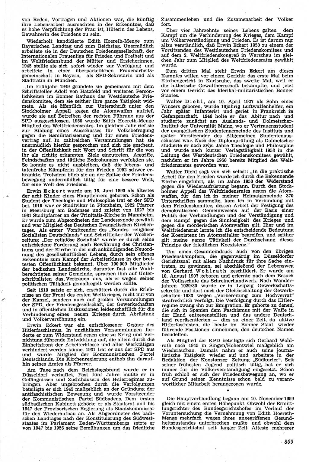 Neue Justiz (NJ), Zeitschrift für Recht und Rechtswissenschaft [Deutsche Demokratische Republik (DDR)], 13. Jahrgang 1959, Seite 809 (NJ DDR 1959, S. 809)