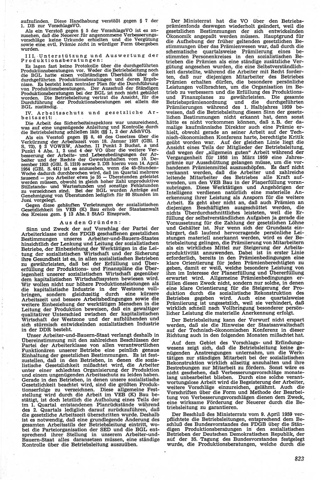 Neue Justiz (NJ), Zeitschrift für Recht und Rechtswissenschaft [Deutsche Demokratische Republik (DDR)], 13. Jahrgang 1959, Seite 823 (NJ DDR 1959, S. 823)