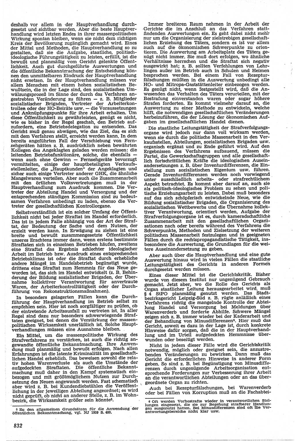 Neue Justiz (NJ), Zeitschrift für Recht und Rechtswissenschaft [Deutsche Demokratische Republik (DDR)], 13. Jahrgang 1959, Seite 832 (NJ DDR 1959, S. 832)