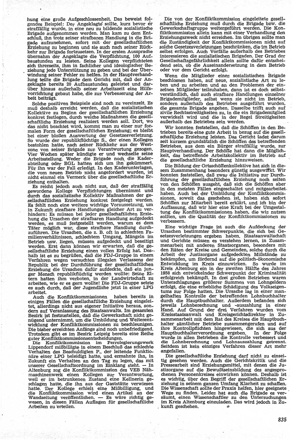 Neue Justiz (NJ), Zeitschrift für Recht und Rechtswissenschaft [Deutsche Demokratische Republik (DDR)], 13. Jahrgang 1959, Seite 835 (NJ DDR 1959, S. 835)