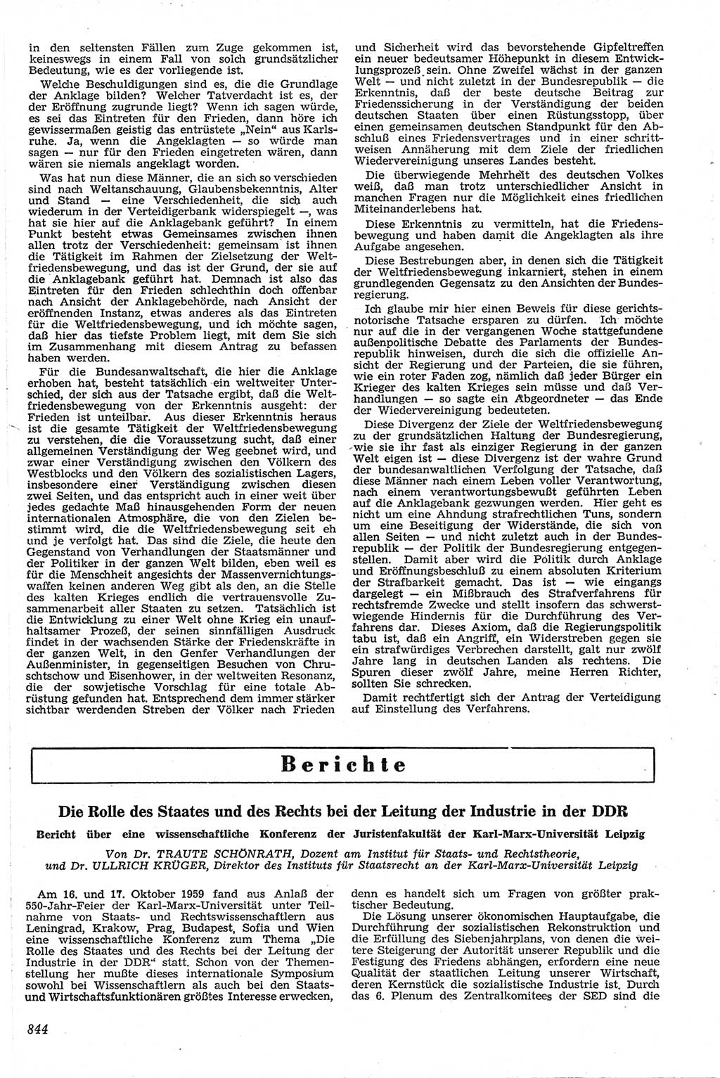 Neue Justiz (NJ), Zeitschrift für Recht und Rechtswissenschaft [Deutsche Demokratische Republik (DDR)], 13. Jahrgang 1959, Seite 844 (NJ DDR 1959, S. 844)