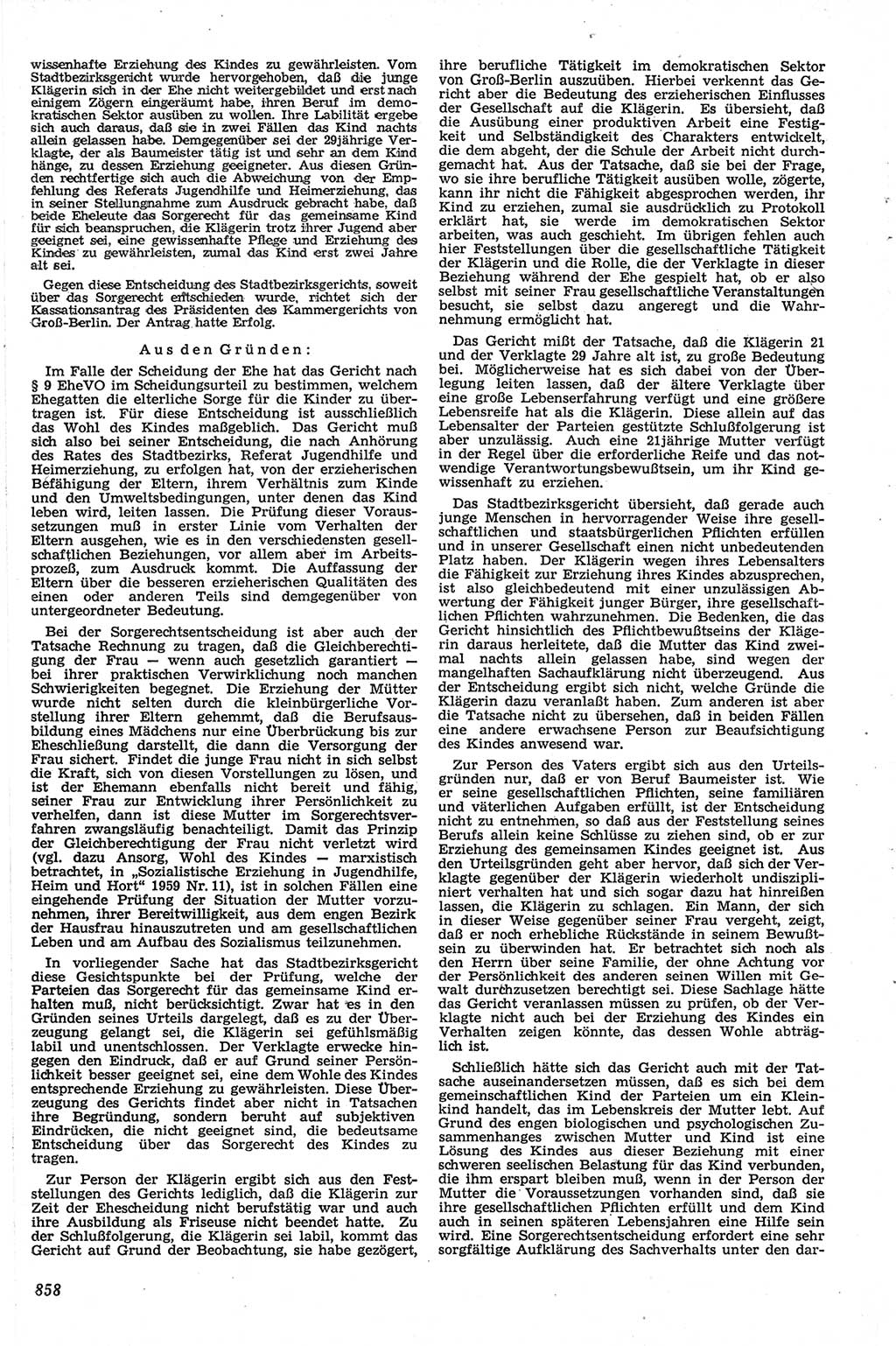 Neue Justiz (NJ), Zeitschrift für Recht und Rechtswissenschaft [Deutsche Demokratische Republik (DDR)], 13. Jahrgang 1959, Seite 858 (NJ DDR 1959, S. 858)