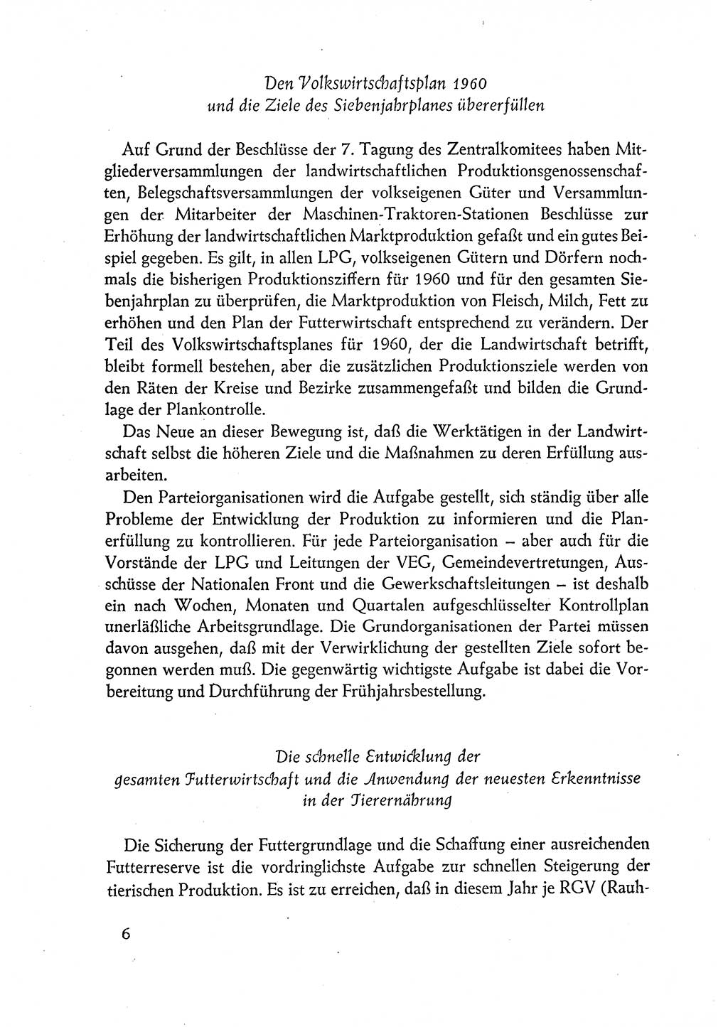 Dokumente der Sozialistischen Einheitspartei Deutschlands (SED) [Deutsche Demokratische Republik (DDR)] 1960-1961, Seite 6 (Dok. SED DDR 1960-1961, S. 6)