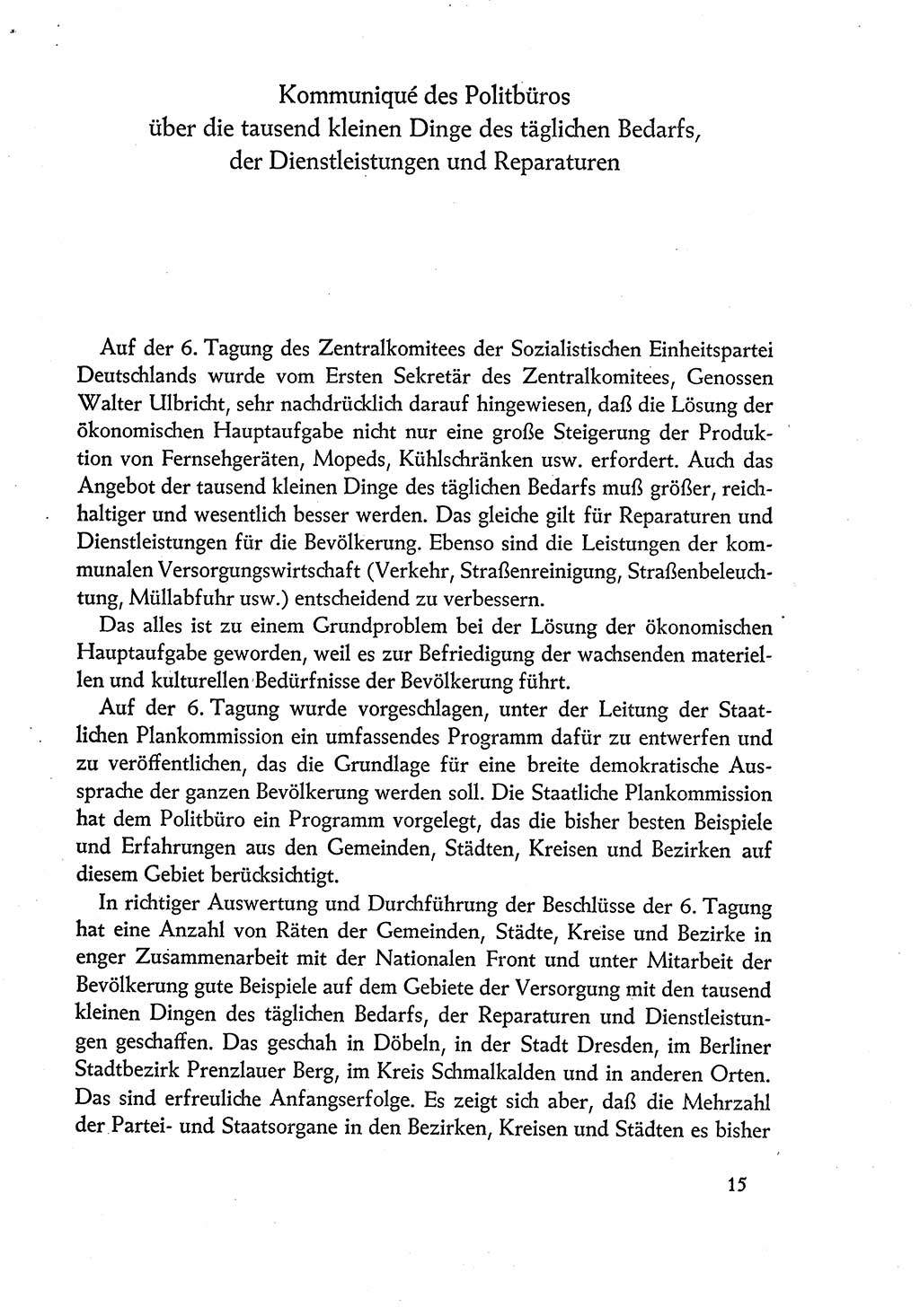 Dokumente der Sozialistischen Einheitspartei Deutschlands (SED) [Deutsche Demokratische Republik (DDR)] 1960-1961, Seite 15 (Dok. SED DDR 1960-1961, S. 15)