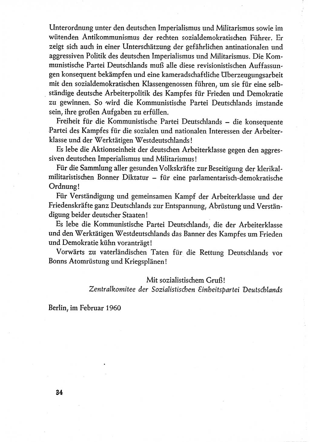 Dokumente der Sozialistischen Einheitspartei Deutschlands (SED) [Deutsche Demokratische Republik (DDR)] 1960-1961, Seite 34 (Dok. SED DDR 1960-1961, S. 34)