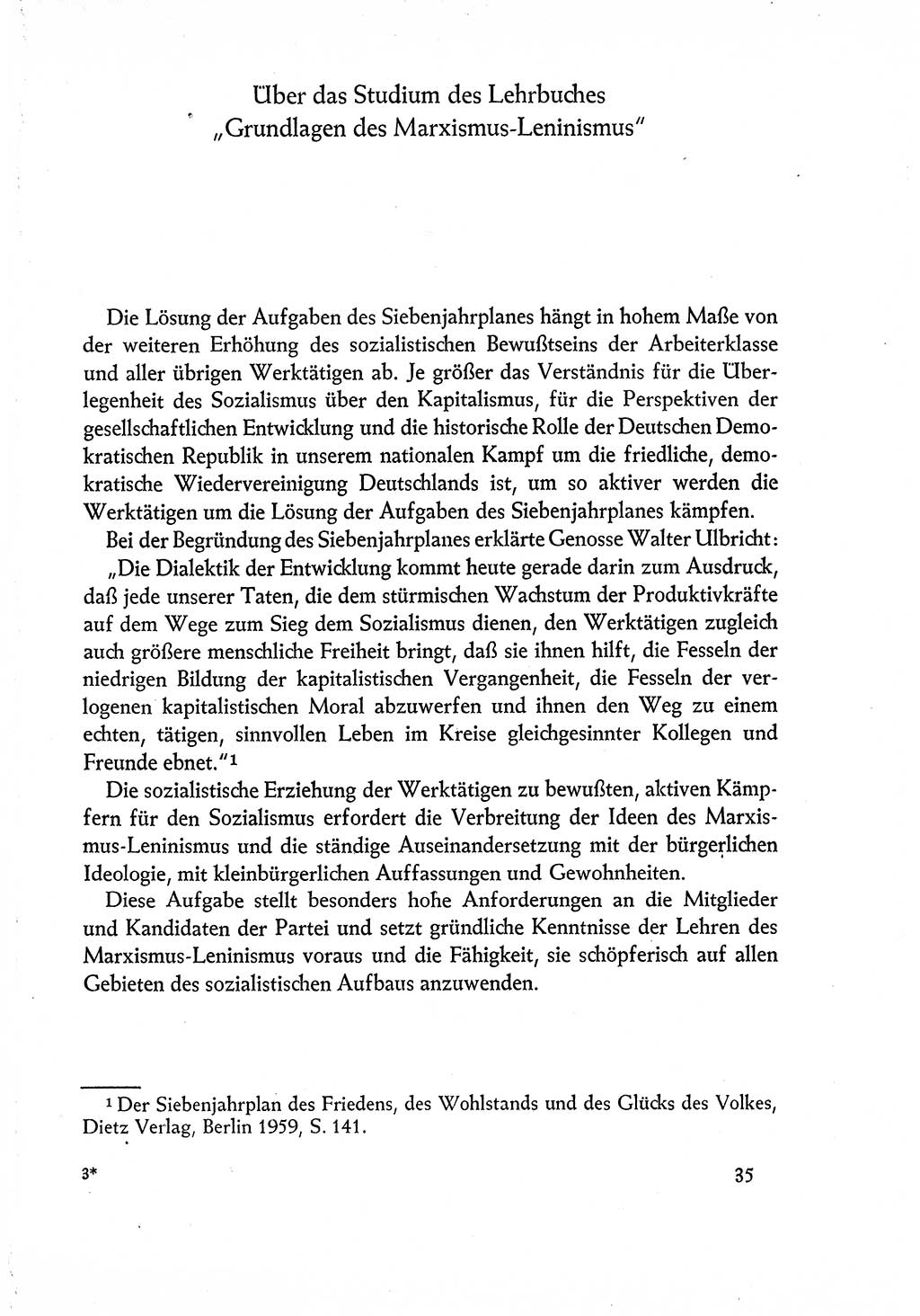 Dokumente der Sozialistischen Einheitspartei Deutschlands (SED) [Deutsche Demokratische Republik (DDR)] 1960-1961, Seite 35 (Dok. SED DDR 1960-1961, S. 35)