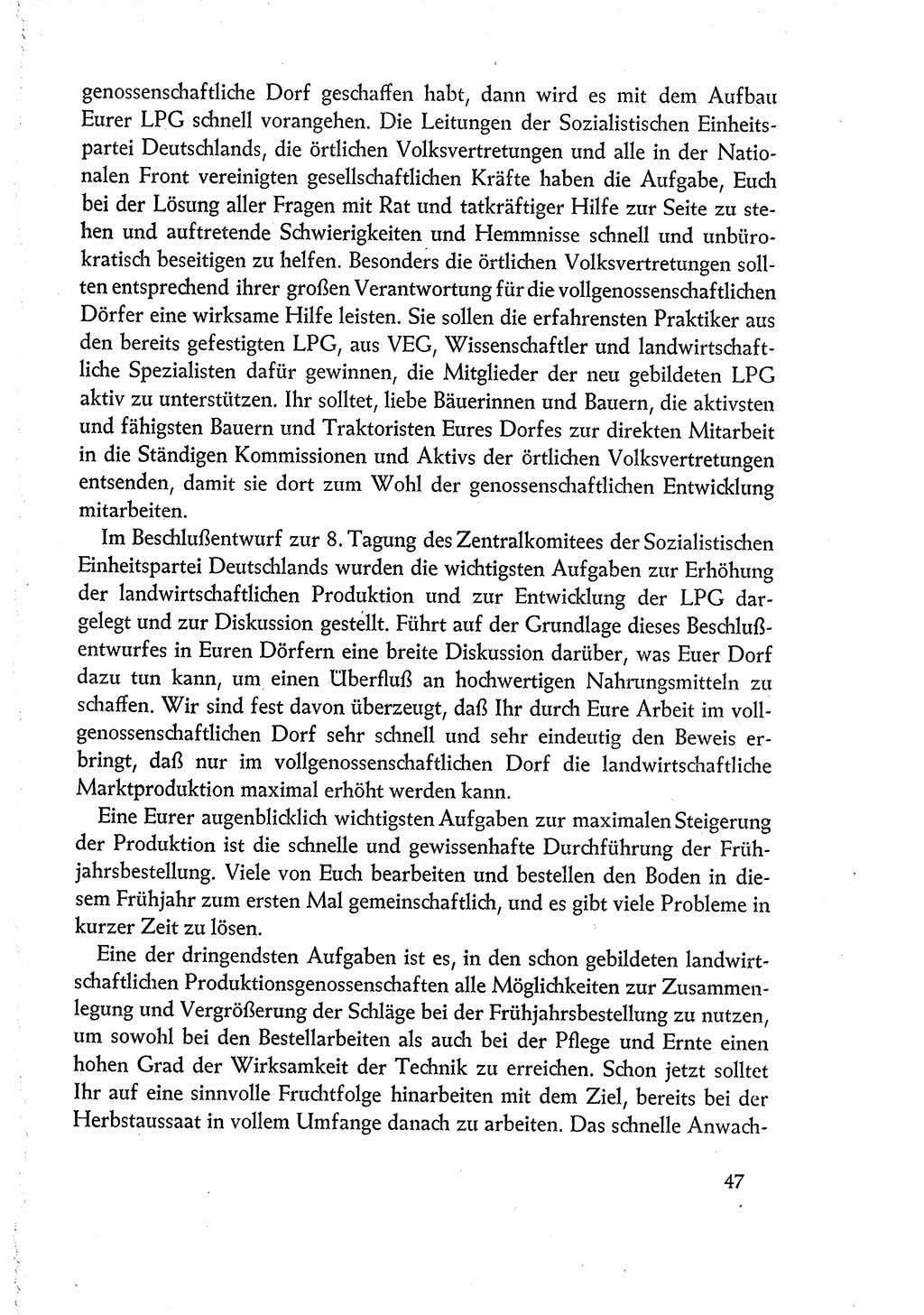Dokumente der Sozialistischen Einheitspartei Deutschlands (SED) [Deutsche Demokratische Republik (DDR)] 1960-1961, Seite 47 (Dok. SED DDR 1960-1961, S. 47)