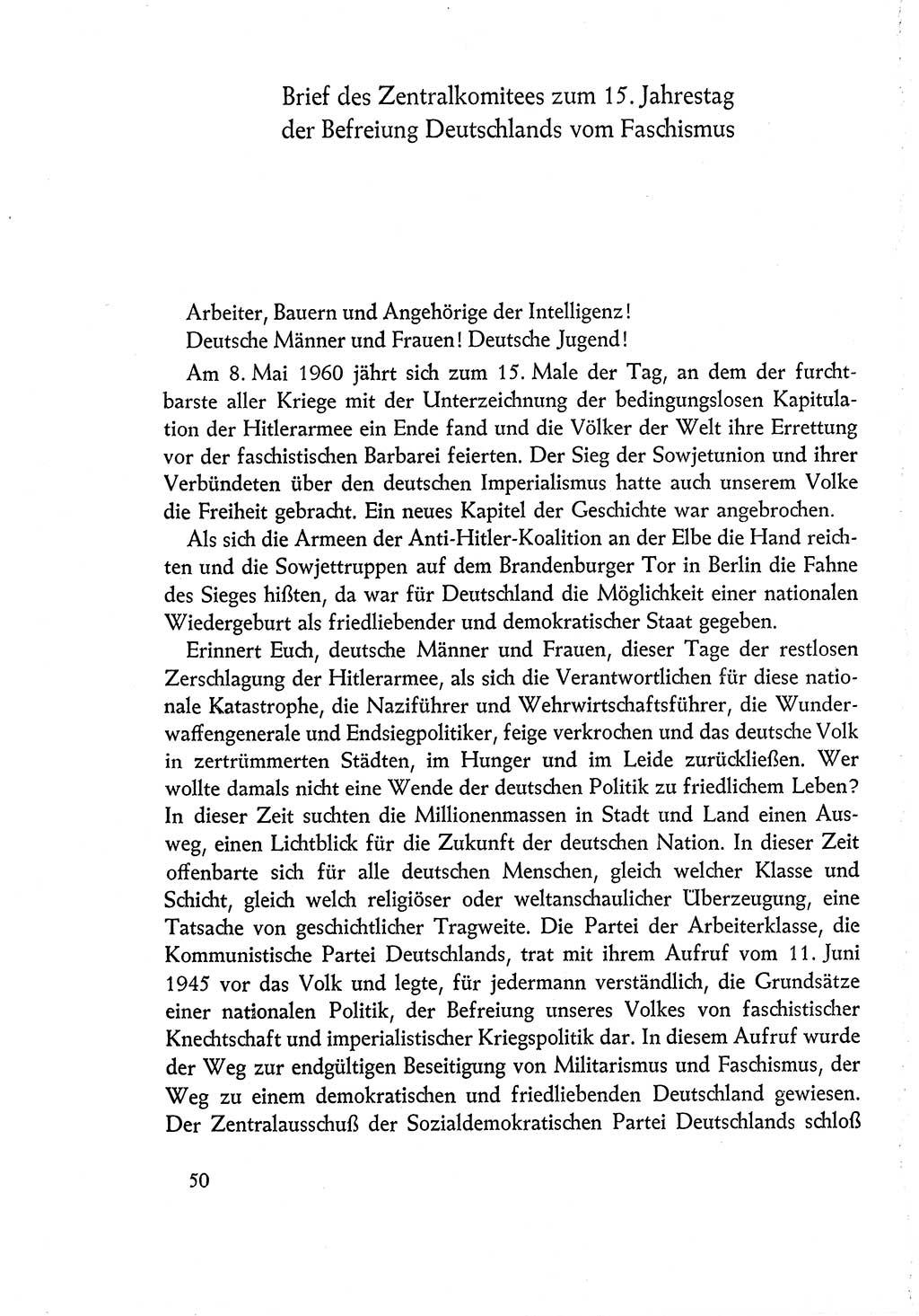 Dokumente der Sozialistischen Einheitspartei Deutschlands (SED) [Deutsche Demokratische Republik (DDR)] 1960-1961, Seite 50 (Dok. SED DDR 1960-1961, S. 50)