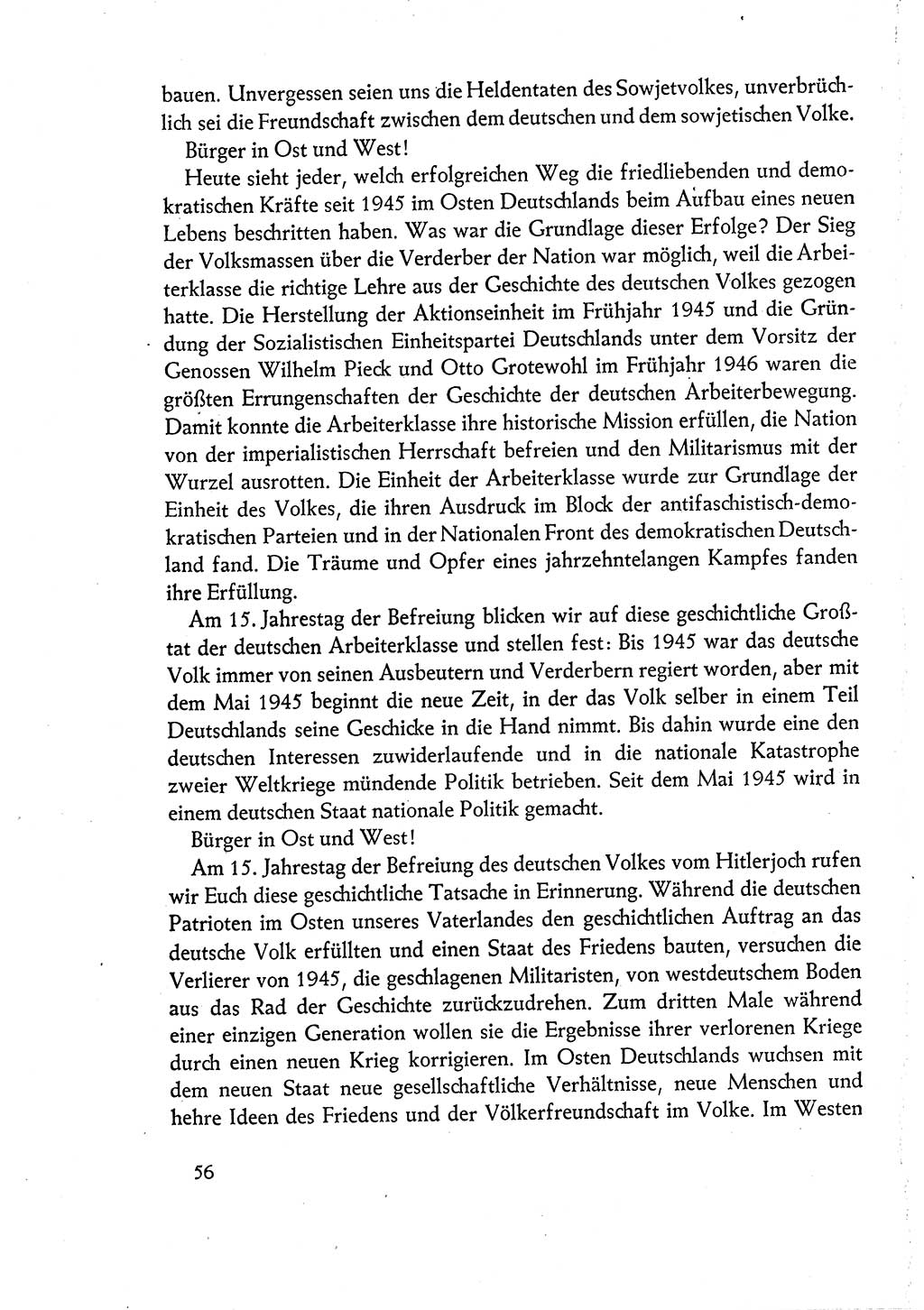 Dokumente der Sozialistischen Einheitspartei Deutschlands (SED) [Deutsche Demokratische Republik (DDR)] 1960-1961, Seite 56 (Dok. SED DDR 1960-1961, S. 56)