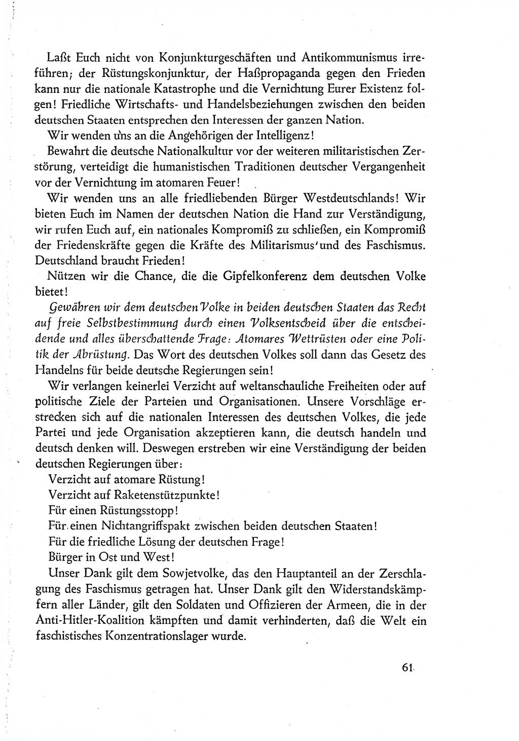 Dokumente der Sozialistischen Einheitspartei Deutschlands (SED) [Deutsche Demokratische Republik (DDR)] 1960-1961, Seite 61 (Dok. SED DDR 1960-1961, S. 61)