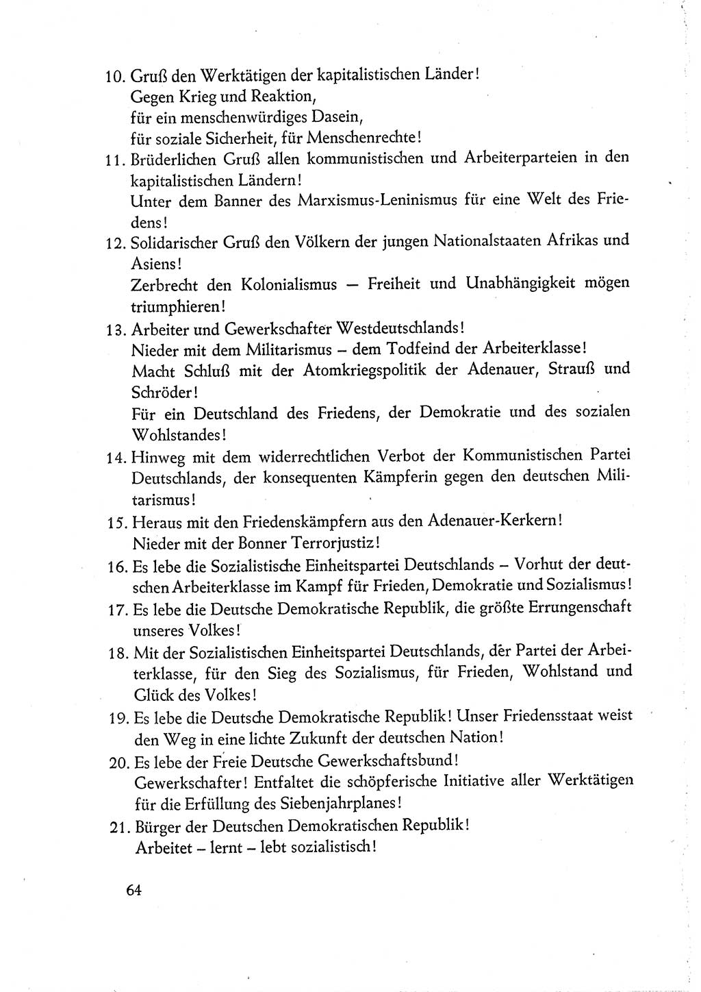 Dokumente der Sozialistischen Einheitspartei Deutschlands (SED) [Deutsche Demokratische Republik (DDR)] 1960-1961, Seite 64 (Dok. SED DDR 1960-1961, S. 64)