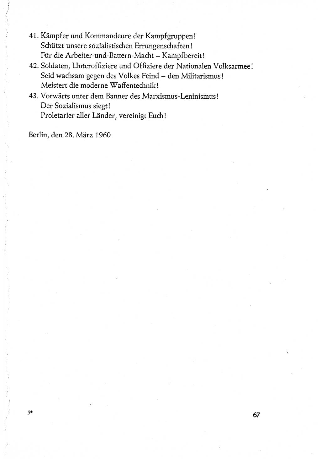 Dokumente der Sozialistischen Einheitspartei Deutschlands (SED) [Deutsche Demokratische Republik (DDR)] 1960-1961, Seite 67 (Dok. SED DDR 1960-1961, S. 67)