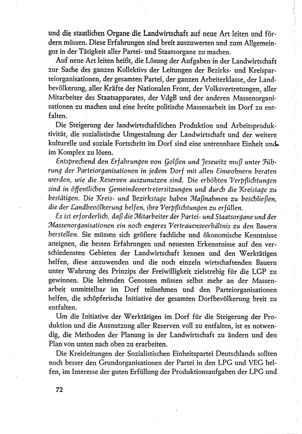 Dokumente der Sozialistischen Einheitspartei Deutschlands (SED) [Deutsche Demokratische Republik (DDR)] 1960-1961, Seite 72 (Dok. SED DDR 1960-1961, S. 72)