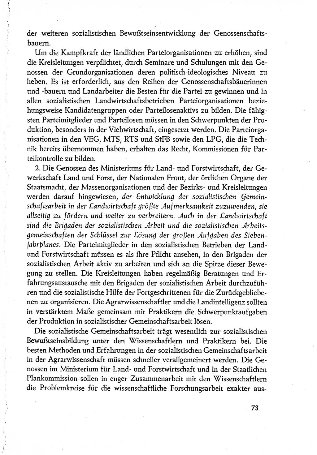 Dokumente der Sozialistischen Einheitspartei Deutschlands (SED) [Deutsche Demokratische Republik (DDR)] 1960-1961, Seite 73 (Dok. SED DDR 1960-1961, S. 73)