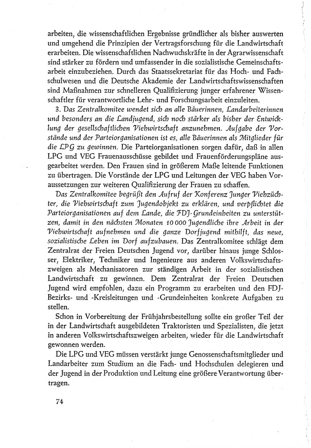 Dokumente der Sozialistischen Einheitspartei Deutschlands (SED) [Deutsche Demokratische Republik (DDR)] 1960-1961, Seite 74 (Dok. SED DDR 1960-1961, S. 74)
