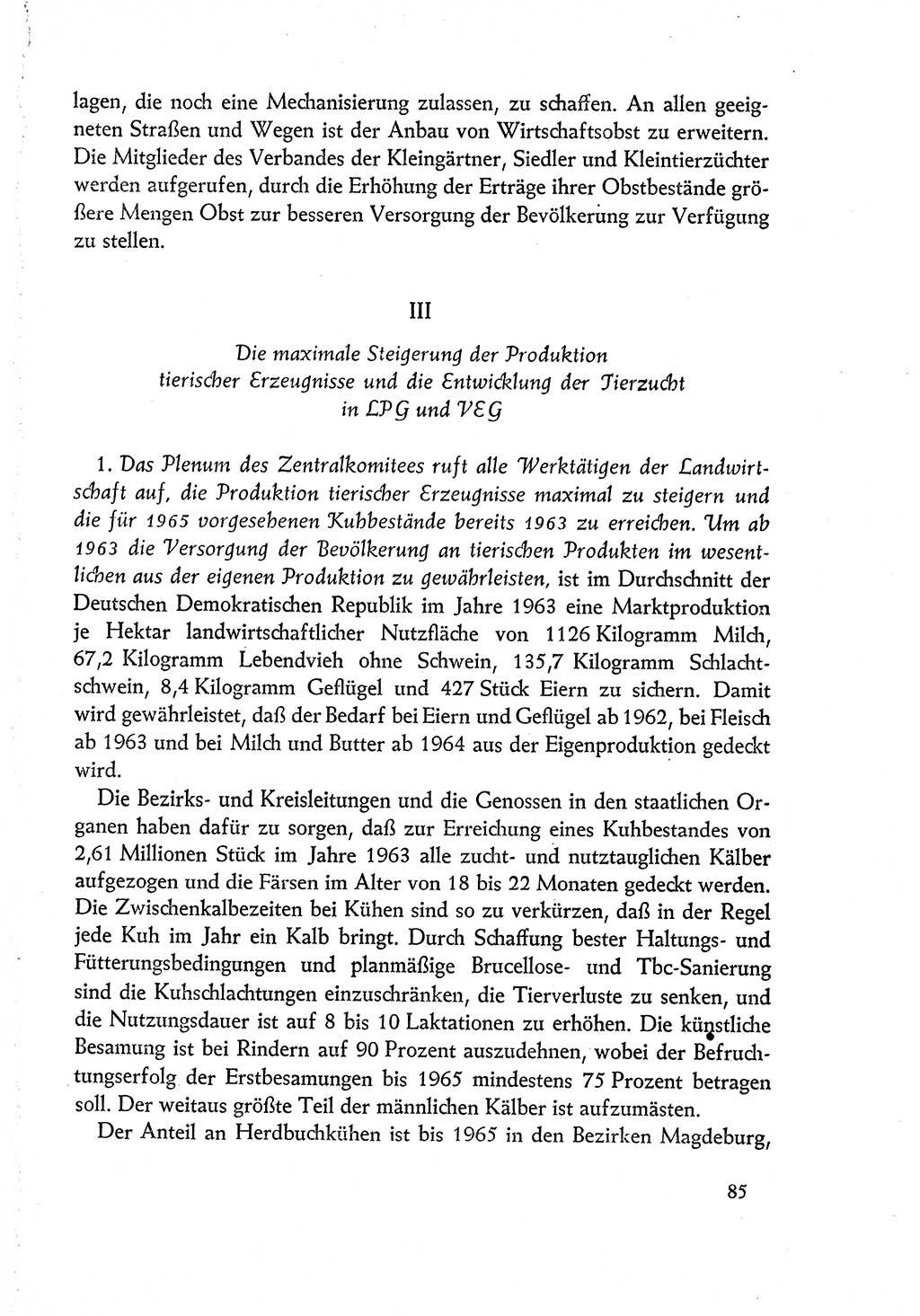 Dokumente der Sozialistischen Einheitspartei Deutschlands (SED) [Deutsche Demokratische Republik (DDR)] 1960-1961, Seite 85 (Dok. SED DDR 1960-1961, S. 85)