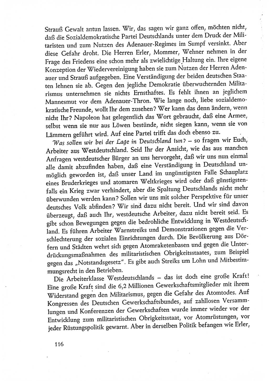 Dokumente der Sozialistischen Einheitspartei Deutschlands (SED) [Deutsche Demokratische Republik (DDR)] 1960-1961, Seite 116 (Dok. SED DDR 1960-1961, S. 116)