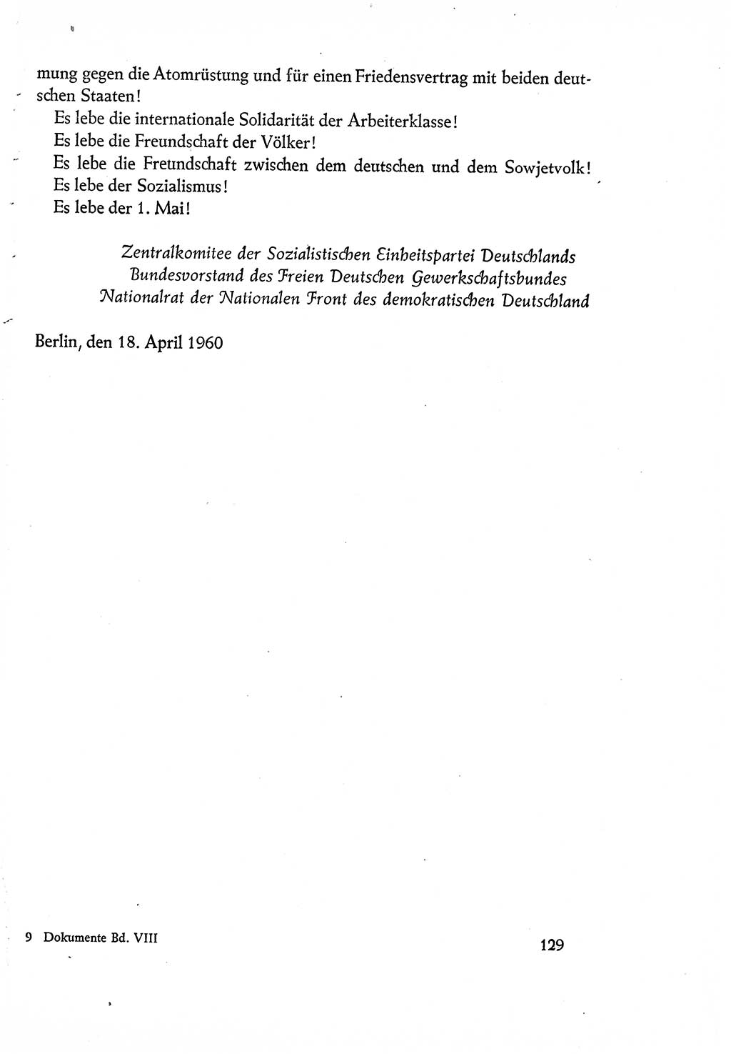 Dokumente der Sozialistischen Einheitspartei Deutschlands (SED) [Deutsche Demokratische Republik (DDR)] 1960-1961, Seite 129 (Dok. SED DDR 1960-1961, S. 129)