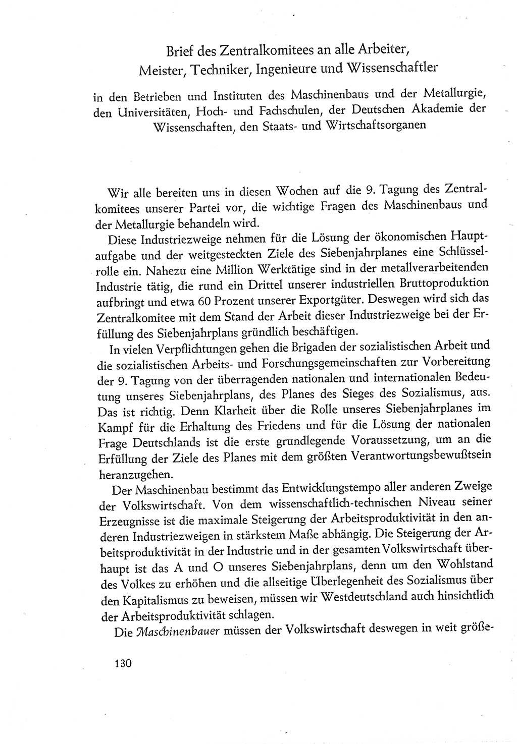Dokumente der Sozialistischen Einheitspartei Deutschlands (SED) [Deutsche Demokratische Republik (DDR)] 1960-1961, Seite 130 (Dok. SED DDR 1960-1961, S. 130)