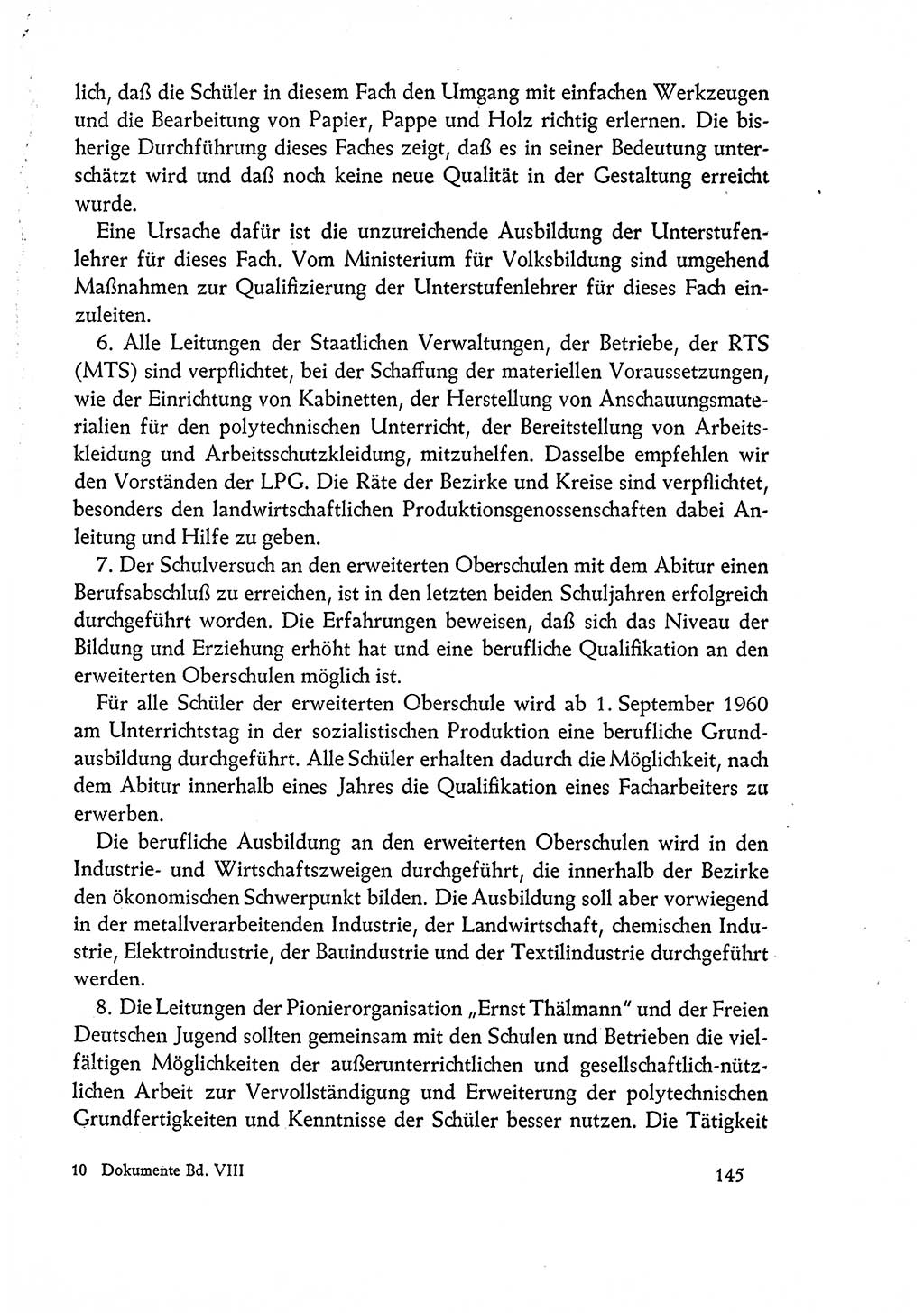 Dokumente der Sozialistischen Einheitspartei Deutschlands (SED) [Deutsche Demokratische Republik (DDR)] 1960-1961, Seite 145 (Dok. SED DDR 1960-1961, S. 145)