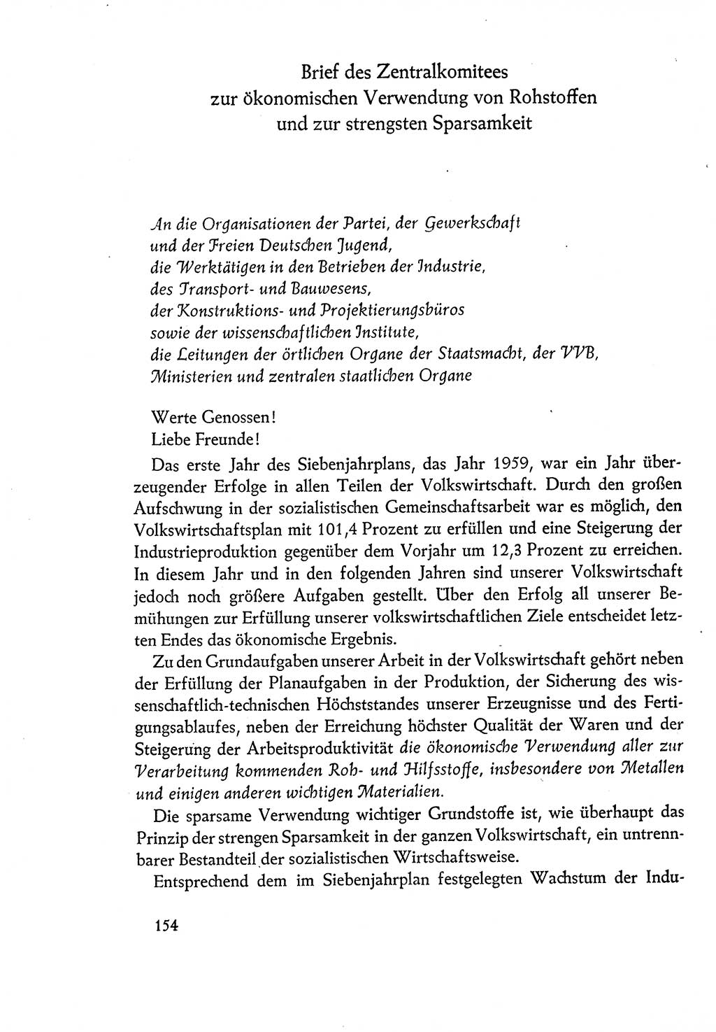 Dokumente der Sozialistischen Einheitspartei Deutschlands (SED) [Deutsche Demokratische Republik (DDR)] 1960-1961, Seite 154 (Dok. SED DDR 1960-1961, S. 154)