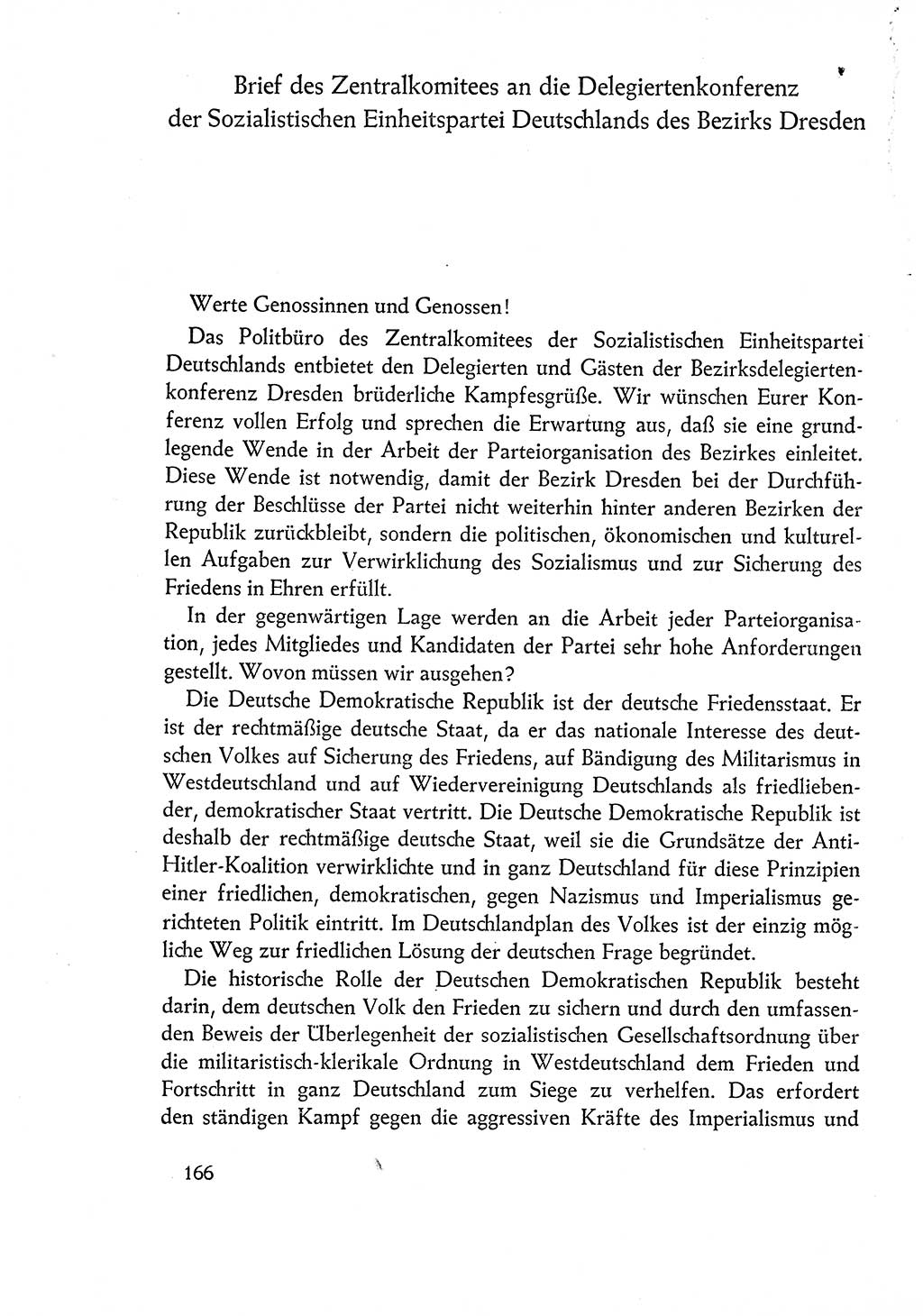 Dokumente der Sozialistischen Einheitspartei Deutschlands (SED) [Deutsche Demokratische Republik (DDR)] 1960-1961, Seite 166 (Dok. SED DDR 1960-1961, S. 166)