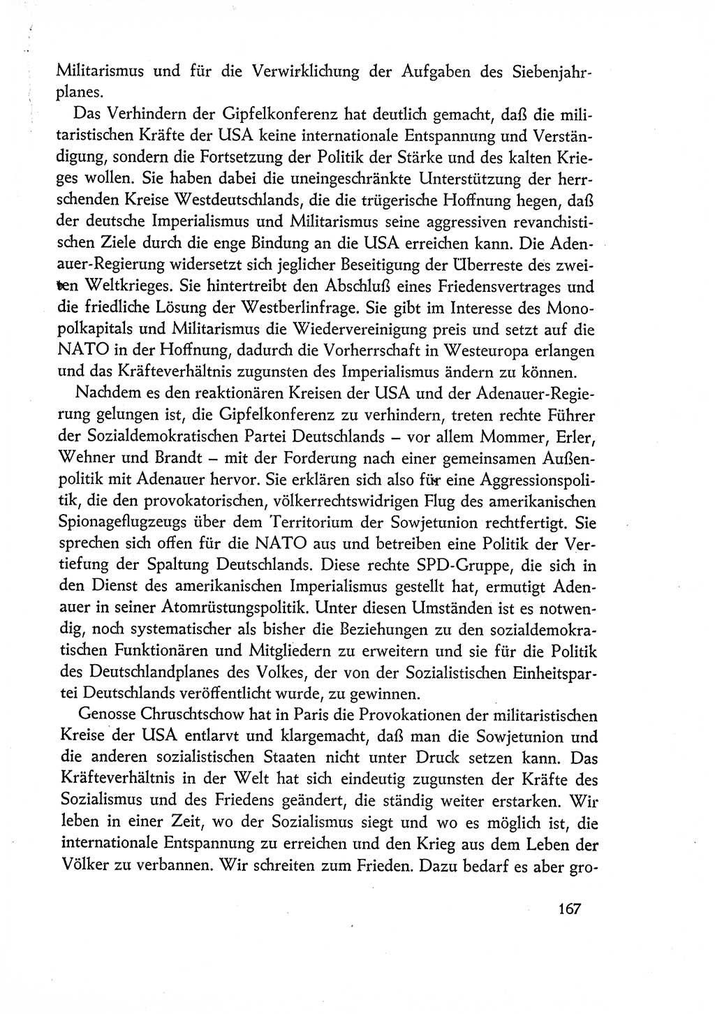 Dokumente der Sozialistischen Einheitspartei Deutschlands (SED) [Deutsche Demokratische Republik (DDR)] 1960-1961, Seite 167 (Dok. SED DDR 1960-1961, S. 167)