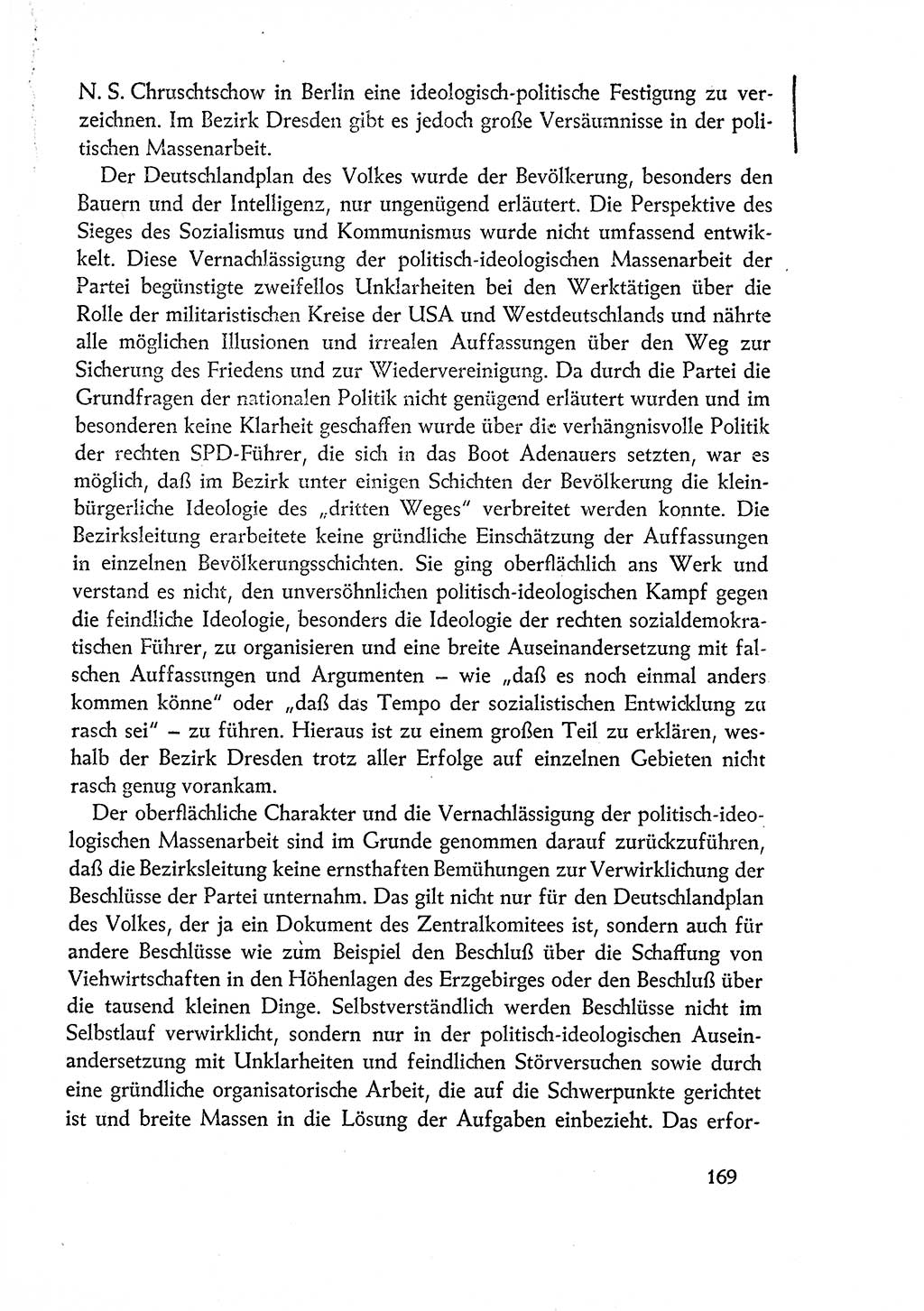 Dokumente der Sozialistischen Einheitspartei Deutschlands (SED) [Deutsche Demokratische Republik (DDR)] 1960-1961, Seite 169 (Dok. SED DDR 1960-1961, S. 169)