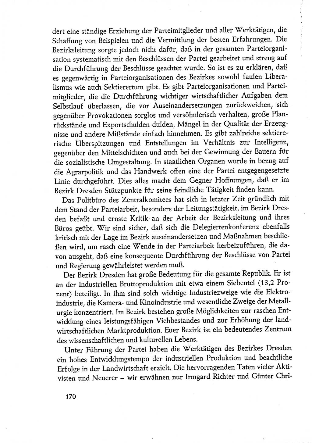 Dokumente der Sozialistischen Einheitspartei Deutschlands (SED) [Deutsche Demokratische Republik (DDR)] 1960-1961, Seite 170 (Dok. SED DDR 1960-1961, S. 170)