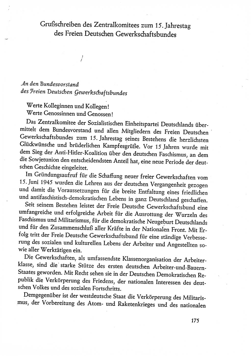 Dokumente der Sozialistischen Einheitspartei Deutschlands (SED) [Deutsche Demokratische Republik (DDR)] 1960-1961, Seite 175 (Dok. SED DDR 1960-1961, S. 175)