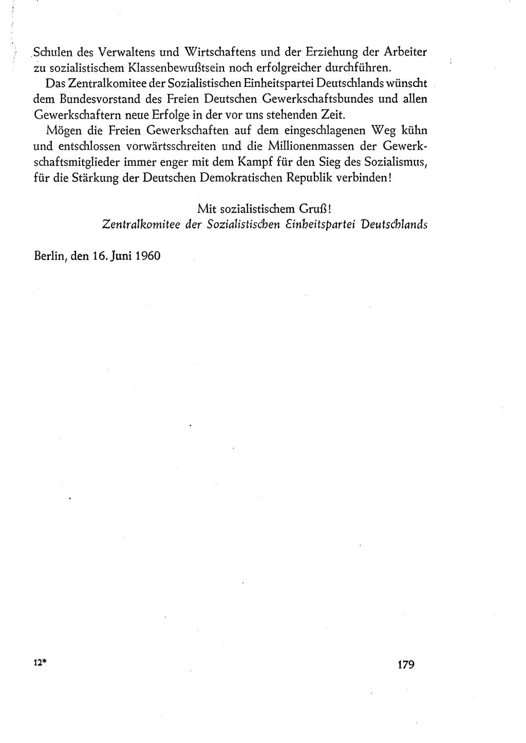 Dokumente der Sozialistischen Einheitspartei Deutschlands (SED) [Deutsche Demokratische Republik (DDR)] 1960-1961, Seite 179 (Dok. SED DDR 1960-1961, S. 179)