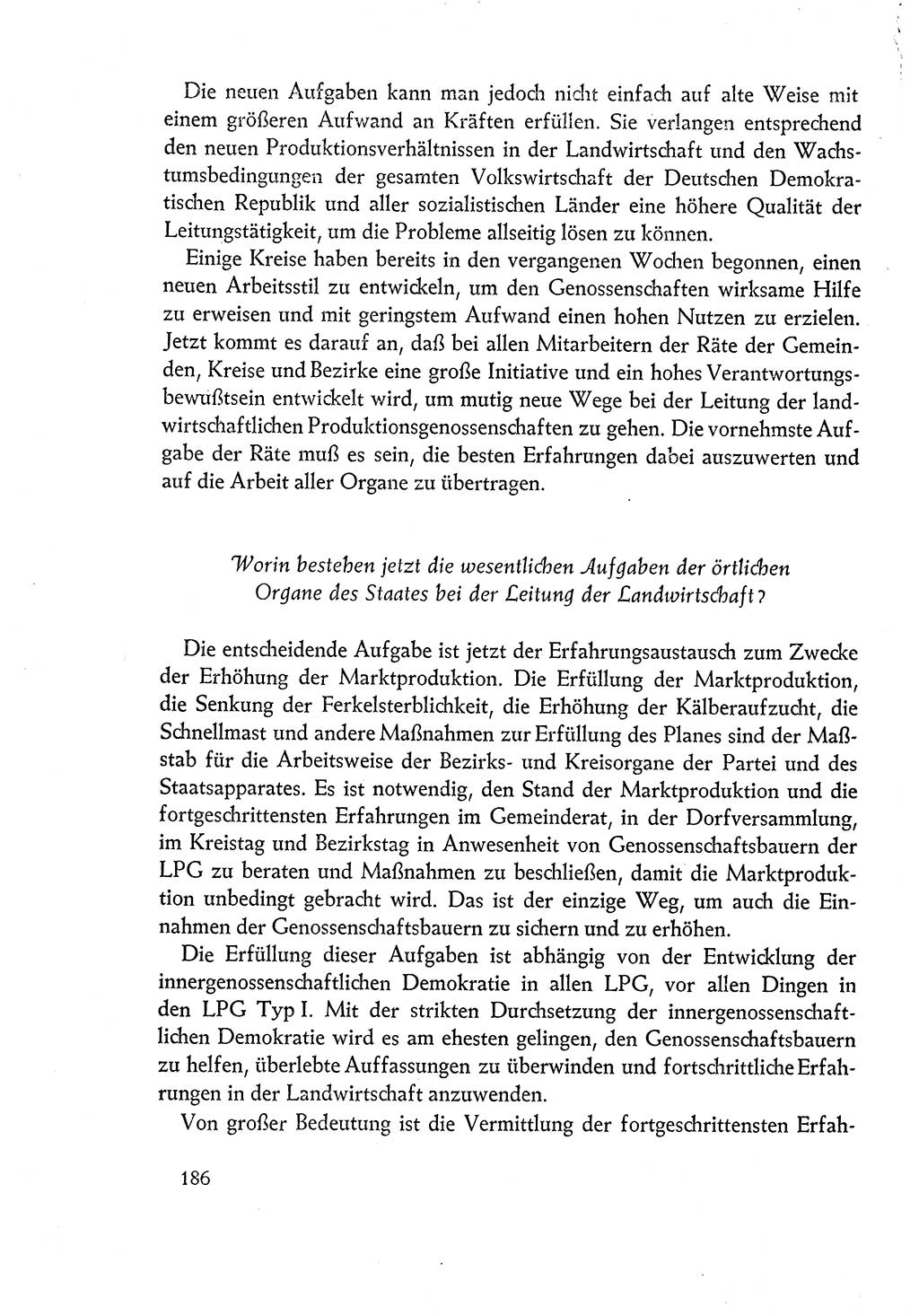 Dokumente der Sozialistischen Einheitspartei Deutschlands (SED) [Deutsche Demokratische Republik (DDR)] 1960-1961, Seite 186 (Dok. SED DDR 1960-1961, S. 186)