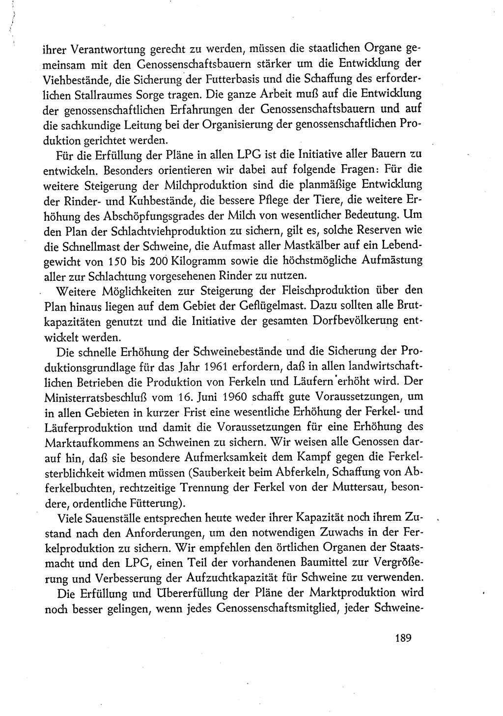 Dokumente der Sozialistischen Einheitspartei Deutschlands (SED) [Deutsche Demokratische Republik (DDR)] 1960-1961, Seite 189 (Dok. SED DDR 1960-1961, S. 189)