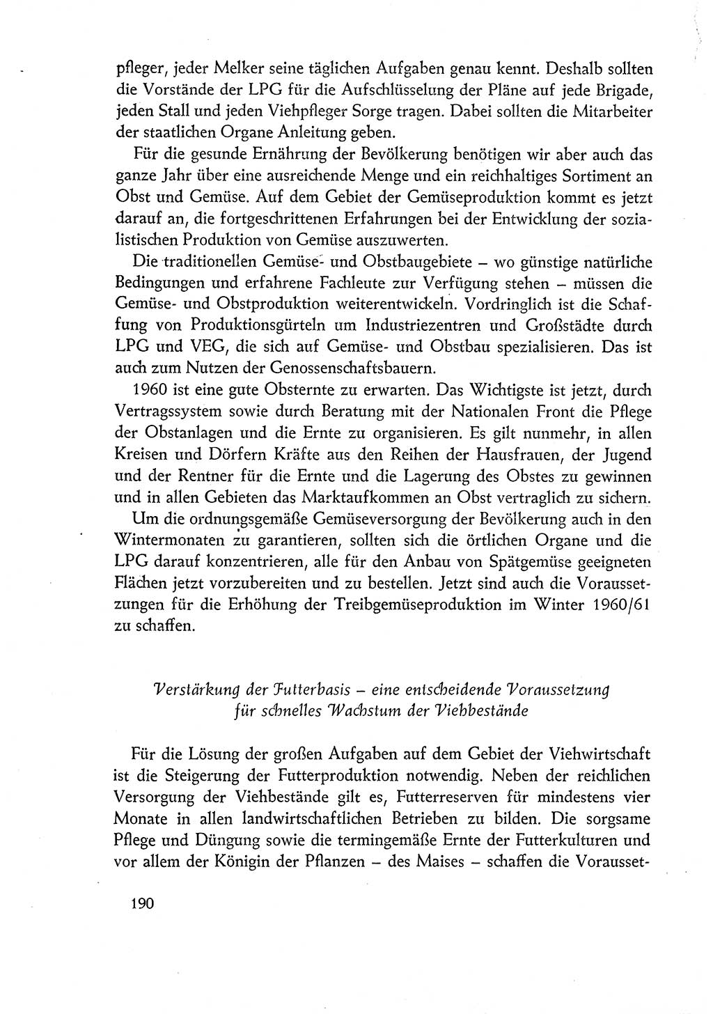 Dokumente der Sozialistischen Einheitspartei Deutschlands (SED) [Deutsche Demokratische Republik (DDR)] 1960-1961, Seite 190 (Dok. SED DDR 1960-1961, S. 190)