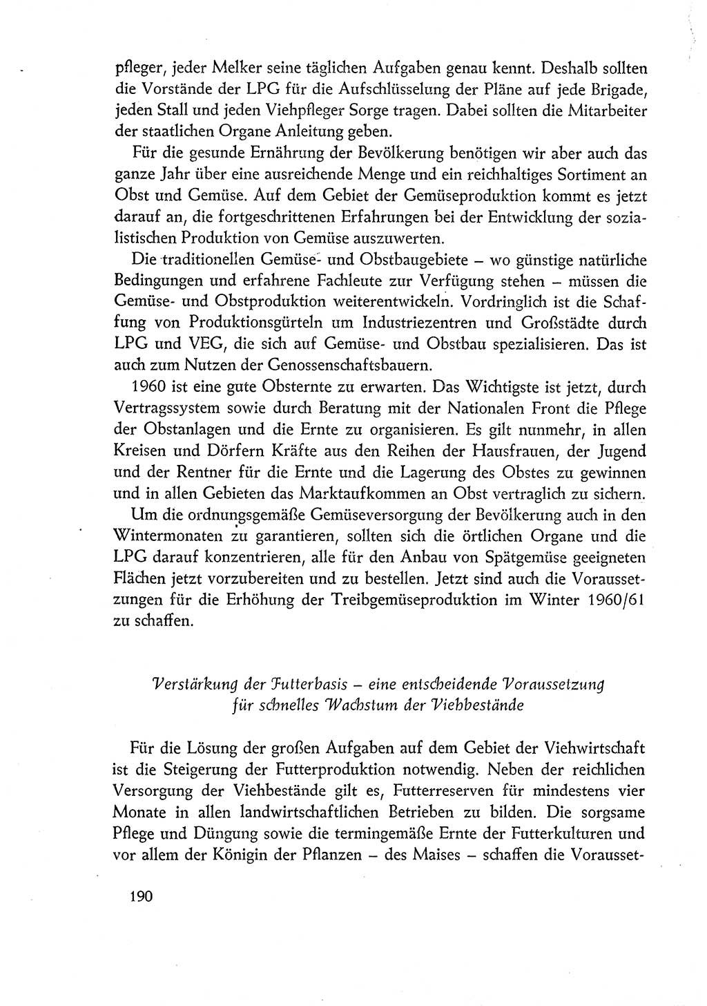 Dokumente der Sozialistischen Einheitspartei Deutschlands (SED) [Deutsche Demokratische Republik (DDR)] 1960-1961, Seite 190 (Dok. SED DDR 1960-1961, S. 190)