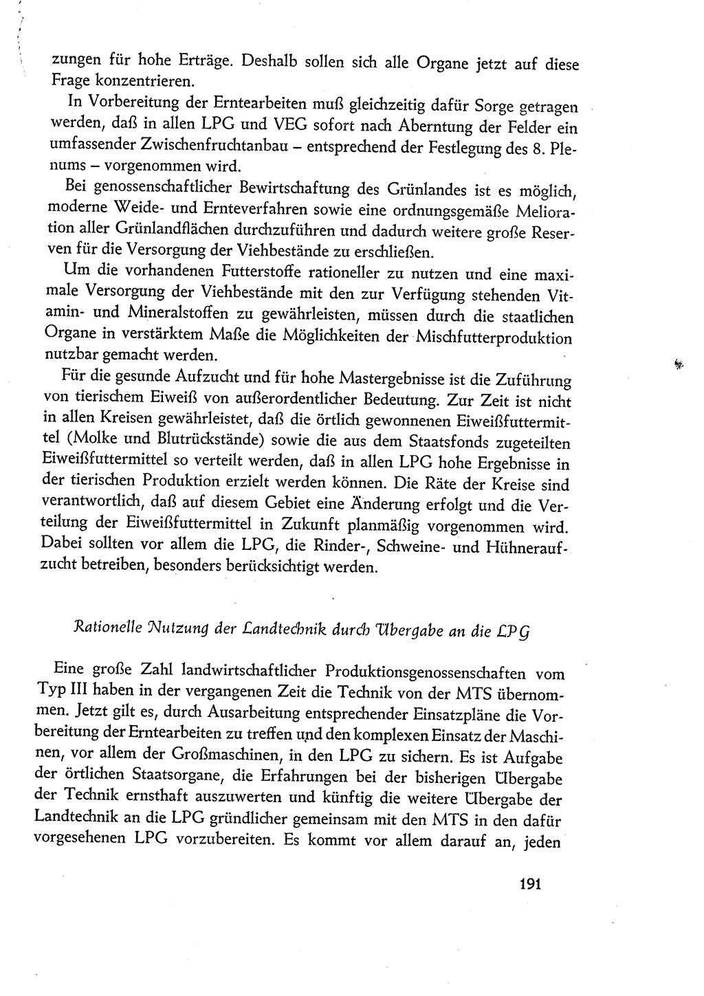 Dokumente der Sozialistischen Einheitspartei Deutschlands (SED) [Deutsche Demokratische Republik (DDR)] 1960-1961, Seite 191 (Dok. SED DDR 1960-1961, S. 191)