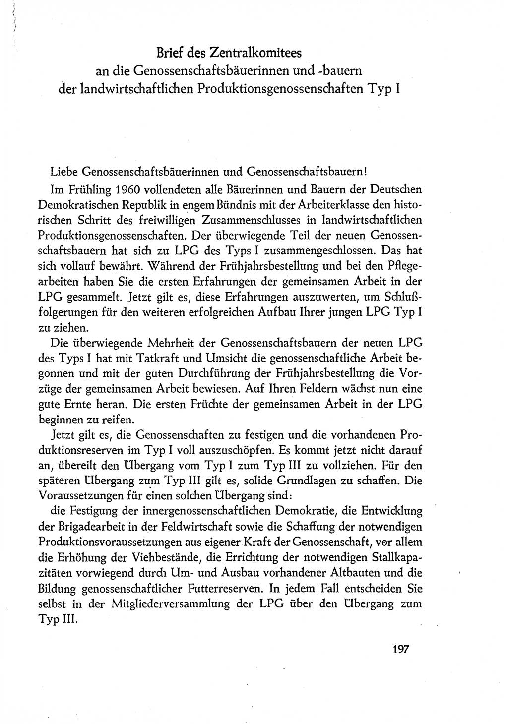 Dokumente der Sozialistischen Einheitspartei Deutschlands (SED) [Deutsche Demokratische Republik (DDR)] 1960-1961, Seite 197 (Dok. SED DDR 1960-1961, S. 197)