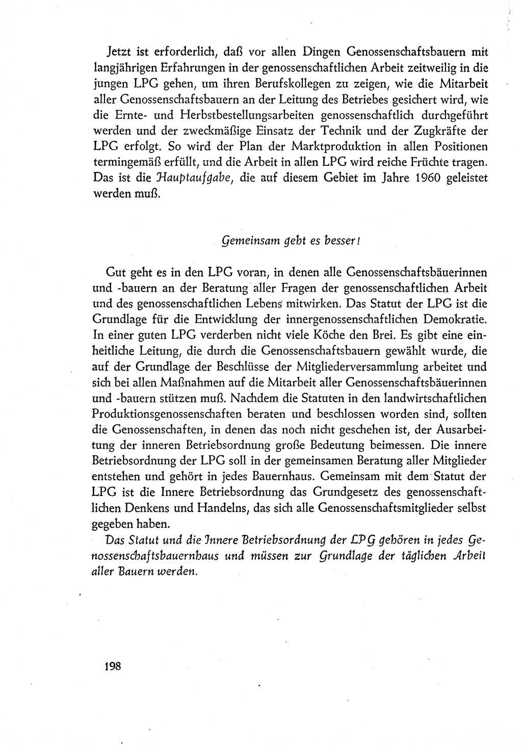 Dokumente der Sozialistischen Einheitspartei Deutschlands (SED) [Deutsche Demokratische Republik (DDR)] 1960-1961, Seite 198 (Dok. SED DDR 1960-1961, S. 198)