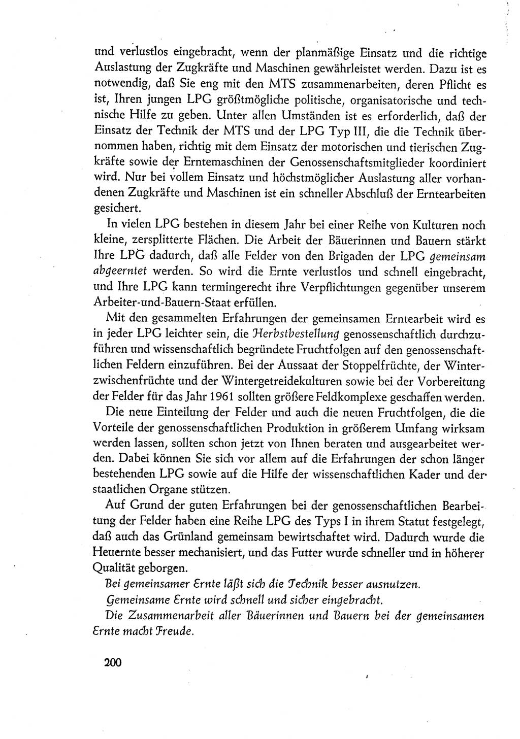 Dokumente der Sozialistischen Einheitspartei Deutschlands (SED) [Deutsche Demokratische Republik (DDR)] 1960-1961, Seite 200 (Dok. SED DDR 1960-1961, S. 200)