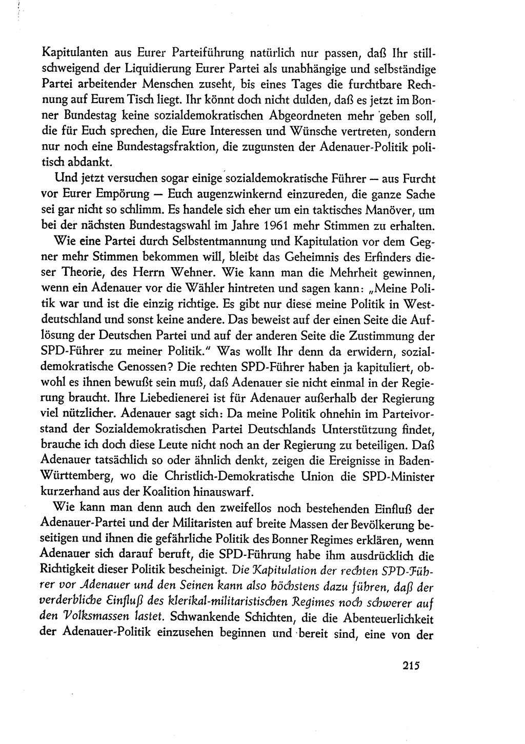 Dokumente der Sozialistischen Einheitspartei Deutschlands (SED) [Deutsche Demokratische Republik (DDR)] 1960-1961, Seite 215 (Dok. SED DDR 1960-1961, S. 215)