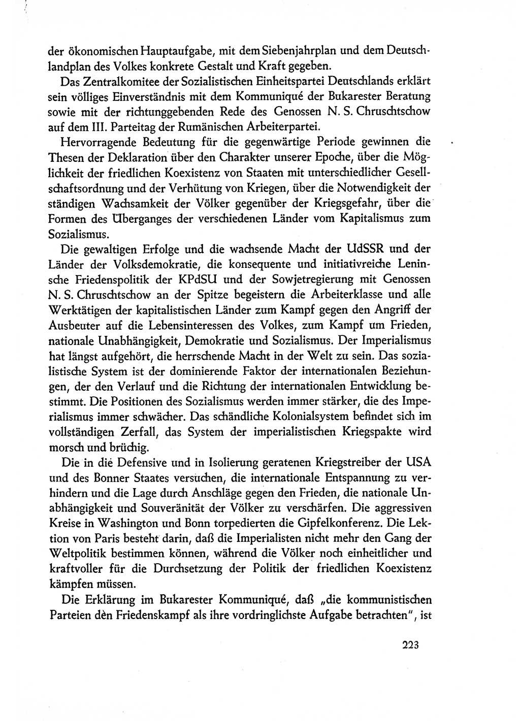Dokumente der Sozialistischen Einheitspartei Deutschlands (SED) [Deutsche Demokratische Republik (DDR)] 1960-1961, Seite 223 (Dok. SED DDR 1960-1961, S. 223)