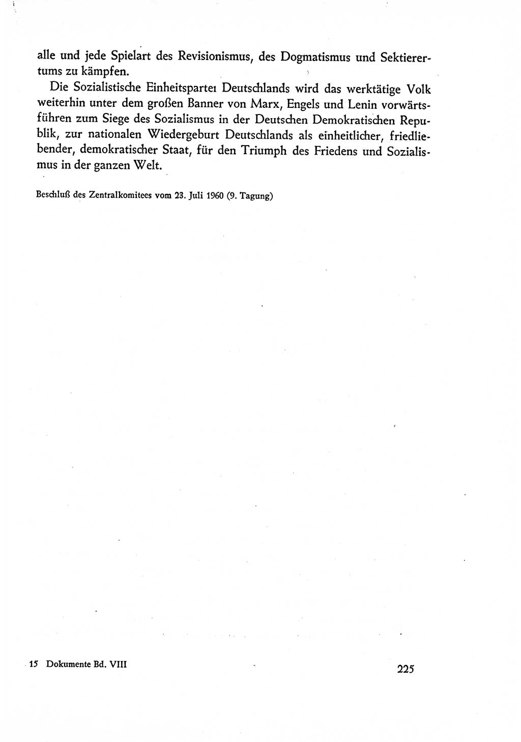 Dokumente der Sozialistischen Einheitspartei Deutschlands (SED) [Deutsche Demokratische Republik (DDR)] 1960-1961, Seite 225 (Dok. SED DDR 1960-1961, S. 225)