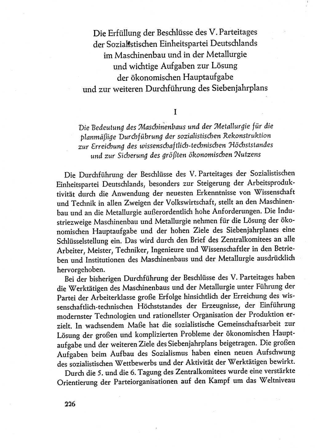 Dokumente der Sozialistischen Einheitspartei Deutschlands (SED) [Deutsche Demokratische Republik (DDR)] 1960-1961, Seite 226 (Dok. SED DDR 1960-1961, S. 226)