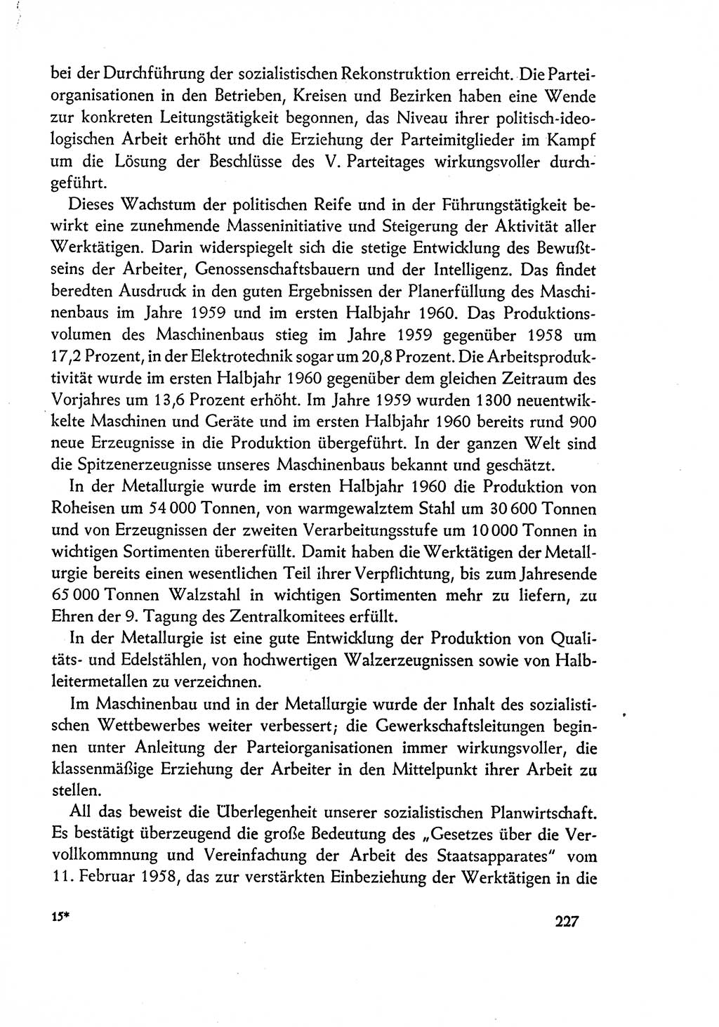 Dokumente der Sozialistischen Einheitspartei Deutschlands (SED) [Deutsche Demokratische Republik (DDR)] 1960-1961, Seite 227 (Dok. SED DDR 1960-1961, S. 227)
