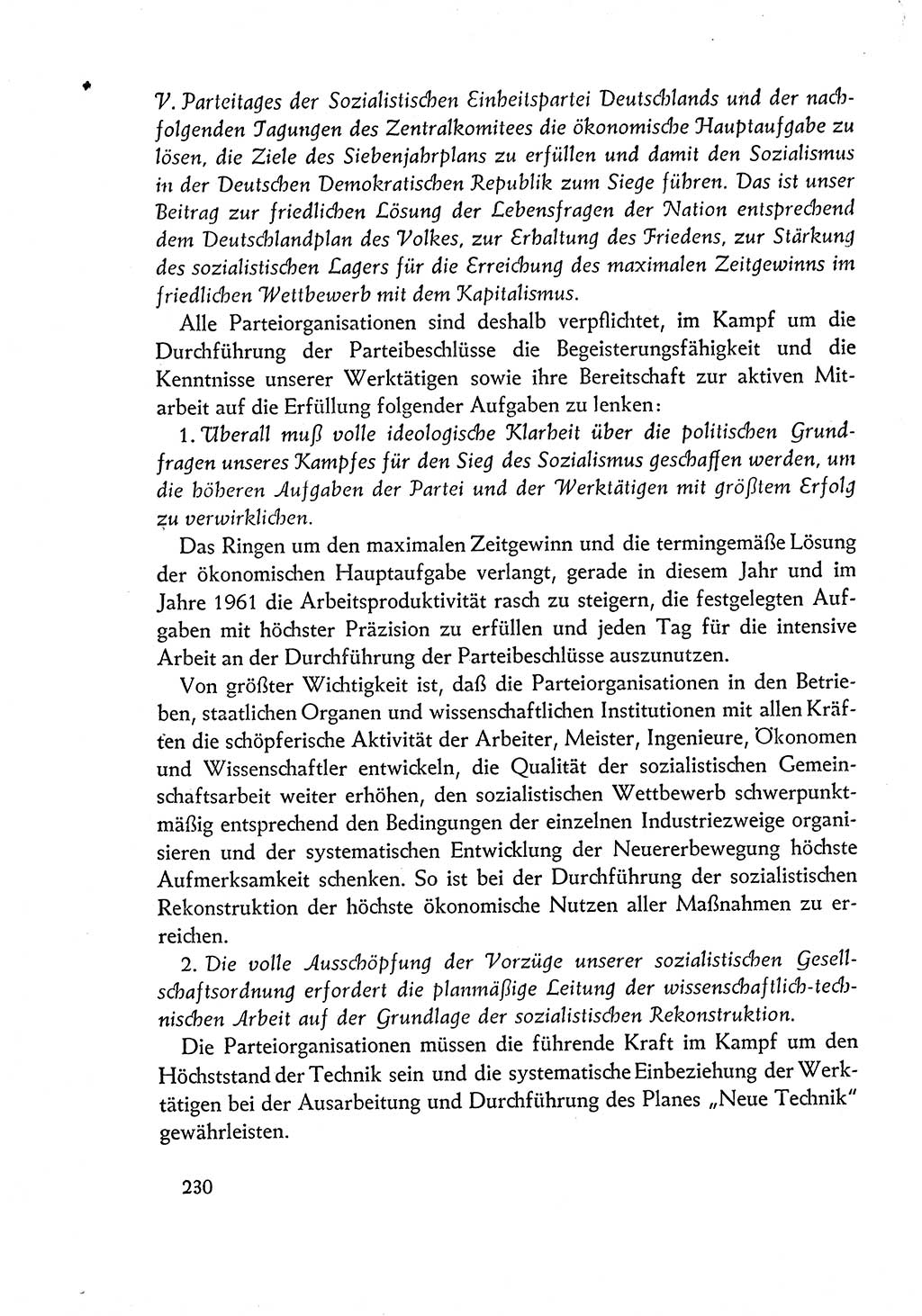 Dokumente der Sozialistischen Einheitspartei Deutschlands (SED) [Deutsche Demokratische Republik (DDR)] 1960-1961, Seite 230 (Dok. SED DDR 1960-1961, S. 230)