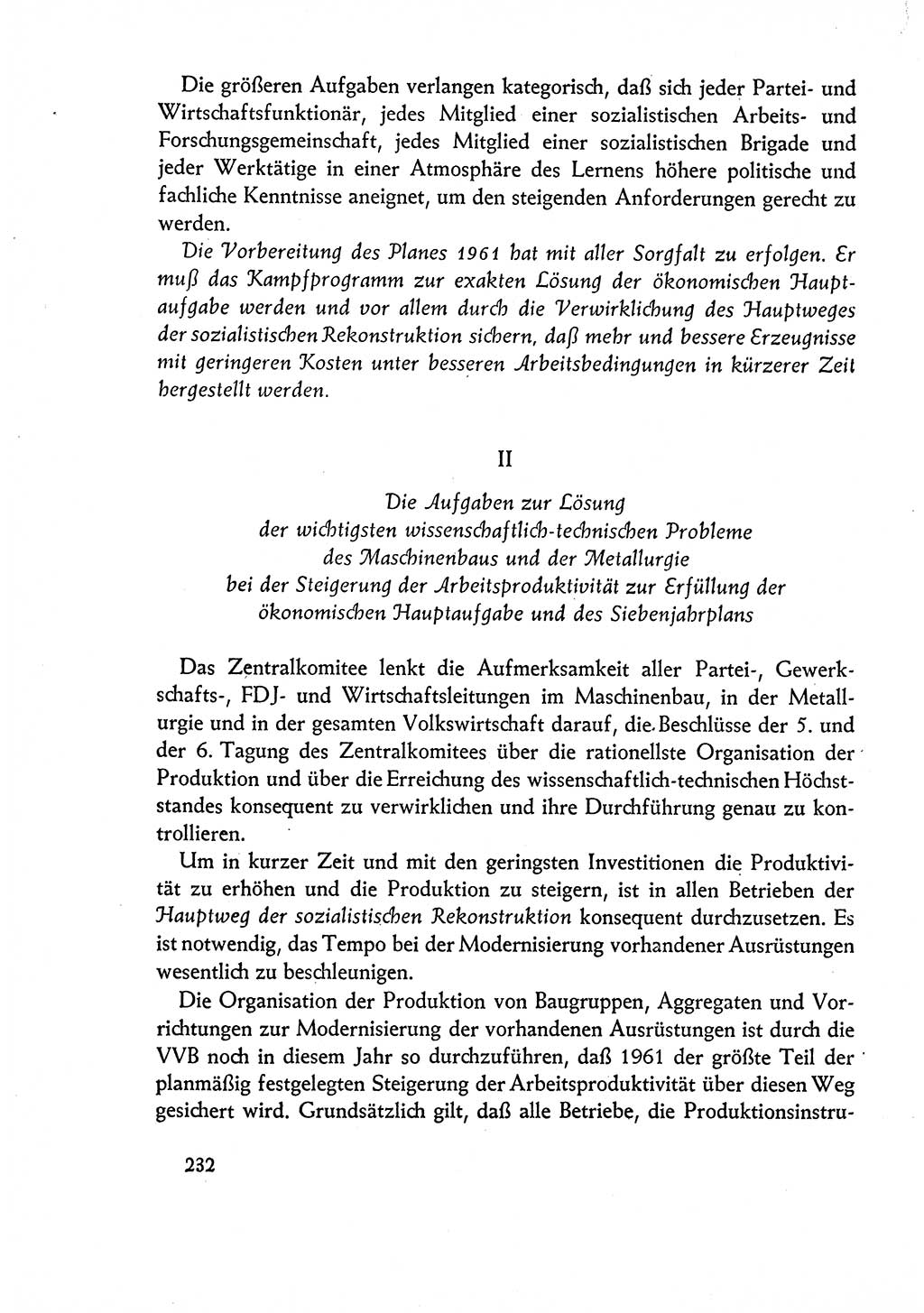 Dokumente der Sozialistischen Einheitspartei Deutschlands (SED) [Deutsche Demokratische Republik (DDR)] 1960-1961, Seite 232 (Dok. SED DDR 1960-1961, S. 232)