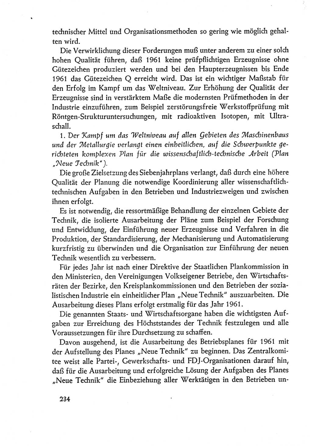 Dokumente der Sozialistischen Einheitspartei Deutschlands (SED) [Deutsche Demokratische Republik (DDR)] 1960-1961, Seite 234 (Dok. SED DDR 1960-1961, S. 234)