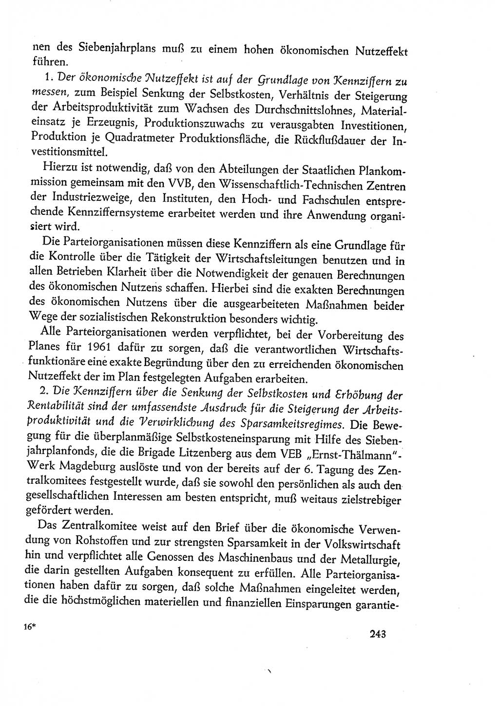 Dokumente der Sozialistischen Einheitspartei Deutschlands (SED) [Deutsche Demokratische Republik (DDR)] 1960-1961, Seite 243 (Dok. SED DDR 1960-1961, S. 243)